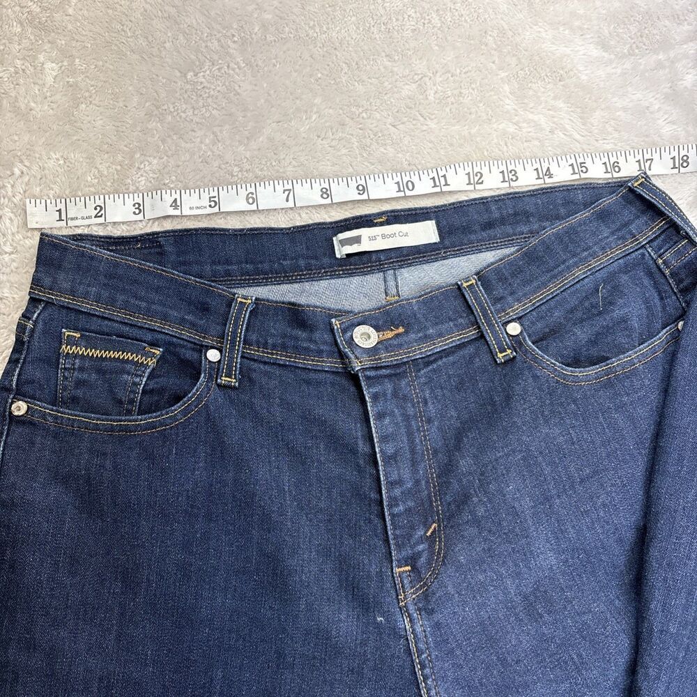 Levi’s 515 Bootcut Jeans Womens 12L Mid Rise Blue Stretch Denim Western Pockets - Picture 7 of 14